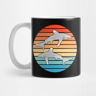 Oceanic whitetip shark Retro Sunset Mug